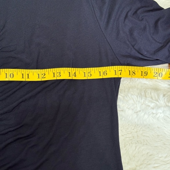 Daily Ritual Jersey Ruched Front Half-Sleeve Dress in Navy Blue Size Large - Picture 13 of 14